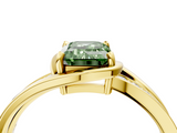 Yellow gold Fancy Green Emerald  Solitaire Diamond Ring with Split Shank and Prong Setting_44