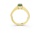 Yellow gold Fancy Green Emerald  Solitaire Diamond Ring with Tapered Band and Four-Prong Setting_52