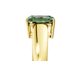 Yellow gold Fancy Green Emerald  Solitaire Diamond Ring with Tapered Band and Four-Prong Setting_54