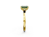 Yellow gold Fancy Green Emerald  Solitaire Diamond Ring with Thin Band and Four-Prong Setting_5