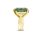 Yellow gold Fancy Green Emerald  Solitaire Diamond Twisted Band with Four-Prong Setting_53