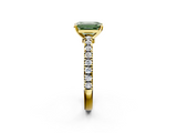 Yellow gold Fancy Green Emerald  Solitaire Diamond with Pavé Band and Four-Prong Setting_34