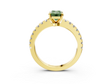Yellow gold Fancy Green Emerald  Solitaire Diamond with Pavé Band and Four-Prong Setting_35