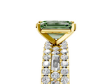 Yellow gold Fancy Green Emerald  Solitaire Diamond with Pave and Channel Set Band_61