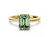 Yellow gold Fancy Green Emerald  Solitaire Engagement Ring with Cathedral Band and Four-Prong Setting_21