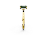 Yellow gold Fancy Green Emerald  Solitaire Engagement Ring with Cathedral Band and Four-Prong Setting_23