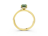 Yellow gold Fancy Green Emerald  Solitaire Engagement Ring with Cathedral Band and Four-Prong Setting_24