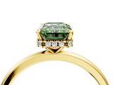 Yellow gold Fancy Green Emerald  Solitaire Engagement Ring with Cathedral Band and Four-Prong Setting_25