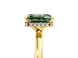 Yellow gold Fancy Green Emerald  Solitaire Engagement Ring with Cathedral Band and Four-Prong Setting_26