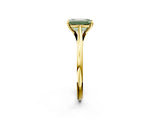 Yellow gold Fancy Green Emerald  Solitaire Engagement Ring with Four-Prong Setting and Classic Band 3