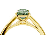 Yellow gold Fancy Green Emerald  Solitaire Engagement Ring with Four-Prong Setting and Classic Band 5
