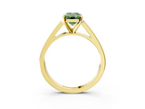 Yellow gold Fancy Green Emerald  Solitaire Engagement Ring with Four-Prong Setting and Tapered Band_6
