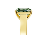 Yellow gold Fancy Green Emerald  Solitaire Engagement Ring with Four-Prong Setting and Tapered Band_8