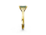 Yellow gold Fancy Green Emerald  Solitaire Engagement Ring with Six-Prong Setting and Classic Band 3