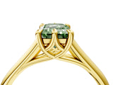 Yellow gold Fancy Green Emerald  Solitaire Engagement Ring with Six-Prong Setting and Classic Band 5
