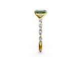 Yellow gold Fancy Green Emerald  Solitaire Marquise Side Stone Prong Setting Ring_44