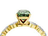 Yellow gold Fancy Green Emerald  Solitaire Marquise Side Stone Prong Setting Ring_46