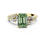 Yellow gold Fancy Green Emerald  Solitaire Marquise Twist Band with Six-Prong Setting_88