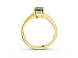 Yellow gold Fancy Green Emerald  Solitaire Pavé Band Prong Setting Ring_23