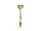 Yellow gold Fancy Green Emerald  Solitaire Pavé Band with Four-Prong Setting_30