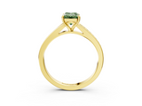 Yellow gold Fancy Green Emerald  Solitaire Pavé Band with Four-Prong Setting_31