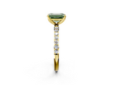 Yellow gold Fancy Green Emerald  Solitaire Pavé Diamond Engagement Ring with Four-Prong Setting_59