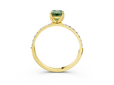 Yellow gold Fancy Green Emerald  Solitaire Pavé Diamond Engagement Ring with Four-Prong Setting_60