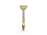 Yellow gold Fancy Green Emerald  Solitaire Pave Diamond Engagement Ring with Prong Setting_22