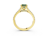 Yellow gold Fancy Green Emerald  Solitaire Pave Diamond Engagement Ring with Prong Setting_23