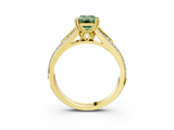 Yellow gold Fancy Green Emerald  Solitaire Pave Split Shank Engagement Ring with Six-Prong Setting_40