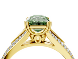 Yellow gold Fancy Green Emerald  Solitaire Pave Split Shank Engagement Ring with Six-Prong Setting_41
