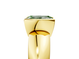 Yellow gold Fancy Green Emerald  Solitaire Tension Set Diamond Ring with Wide Band_25