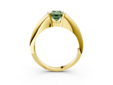 Yellow gold Fancy Green Emerald  Solitaire Tension Set Diamond Ring_23