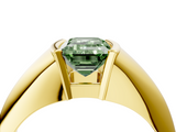 Yellow gold Fancy Green Emerald  Solitaire Tension Set Diamond Ring_24