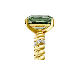 Yellow gold Fancy Green Emerald  Solitaire Twisted Band Prong Set Engagement Ring_66