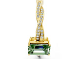 Yellow gold Fancy Green Emerald  Solitaire Twisted Pave Diamond Ring with Four-Prong Setting_12