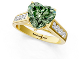 Yellow gold Fancy Green Heart  Brilliant Channel-Set Solitaire Ring with Four-Prong Setting_23