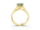 Yellow gold Fancy Green Heart  Brilliant Channel-Set Solitaire Ring with Four-Prong Setting_25