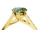 Yellow gold Fancy Green Heart  Brilliant Channel-Set Solitaire Ring with Four-Prong Setting_26