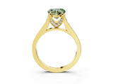 Yellow gold Fancy Green Heart  Brilliant Cut Diamond Engagement Ring with Pavé Band and Four-Prong Setting_32