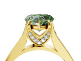 Yellow gold Fancy Green Heart  Brilliant Cut Diamond Engagement Ring with Pavé Band and Four-Prong Setting_33