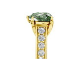 Yellow gold Fancy Green Heart  Brilliant Cut Diamond Engagement Ring with Pavé Band and Four-Prong Setting_34