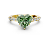 Yellow gold Fancy Green Heart  Brilliant Pavé Band Solitaire with Four-Prong Setting_17