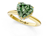 Yellow gold Fancy Green Heart  Brilliant Solitaire Engagement Ring with Six-Prong Setting and Classic Band_1
