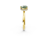 Yellow gold Fancy Green Heart  Brilliant Solitaire Engagement Ring with Six-Prong Setting and Classic Band_2