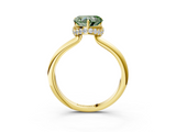 Yellow gold Fancy Green Heart  Brilliant Solitaire Engagement Ring with Six-Prong Setting and Classic Band_3