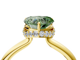 Yellow gold Fancy Green Heart  Brilliant Solitaire Engagement Ring with Six-Prong Setting and Classic Band_4