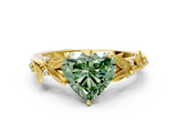 Yellow gold Fancy Green Heart  Brilliant Solitaire with Leaf Motif Band and Four-Prong Setting_51