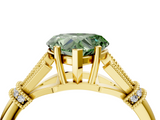 Yellow gold Fancy Green Heart  Brilliant Solitaire with Pave Band and Four-Prong Setting_4