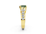 Yellow gold Fancy Green Heart  Brilliant Solitaire with Side Stones on a Pave Band and Four-Prong Setting_26